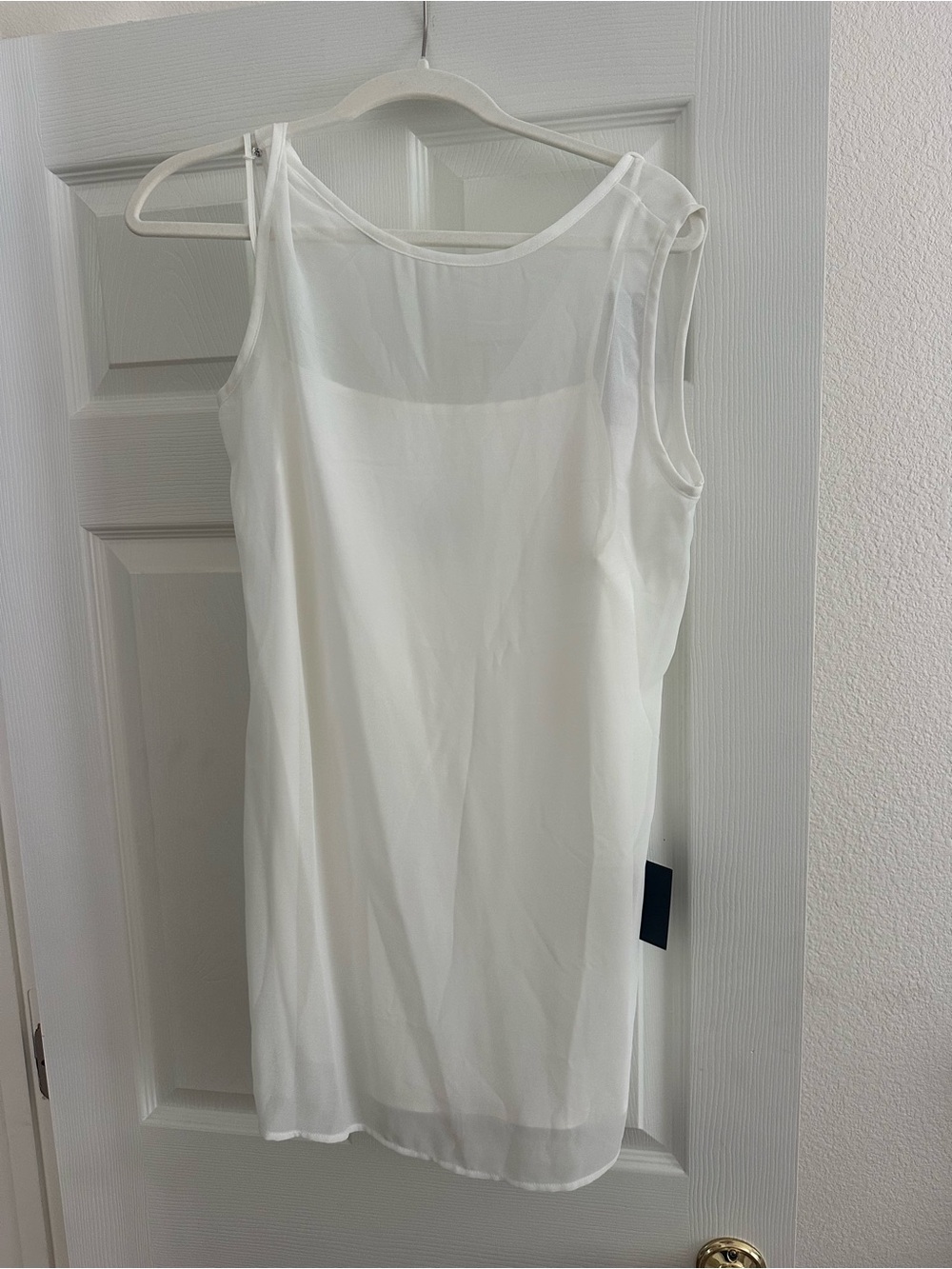 Lulu's Sheer White Sleeveless Mini Slip Dress